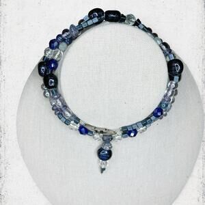 45. Navy Glass Handmade Necklace